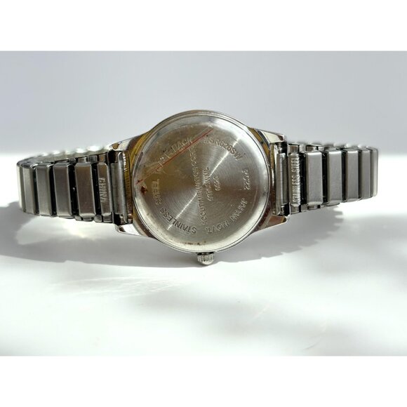 Silver Toned Rhinestone Vintage Stretch Ladies Vintage Wristwatch - 28mm WORKS! - Picture 6 of 10